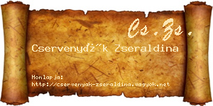 Cservenyák Zseraldina névjegykártya
